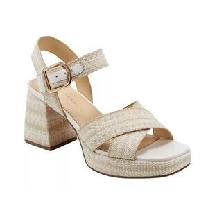 Marc Fisher Gemmie Strappy Espadrille Platform Sandals Women's 10 New with Flaw